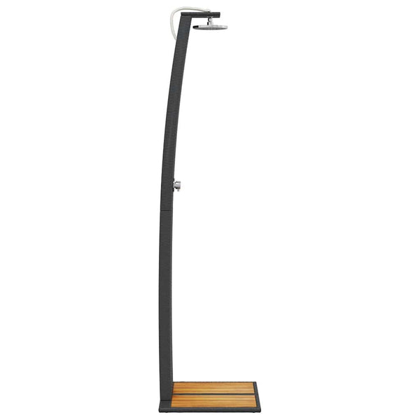 Gartendusche Schwarz Poly Rattan Akazienholz