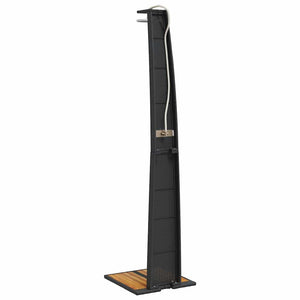 Gartendusche Schwarz Poly Rattan Akazienholz