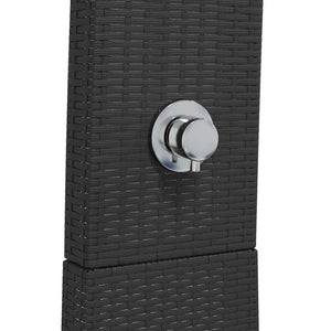 Gartendusche Schwarz Poly Rattan Akazienholz