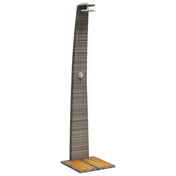 Gartendusche Grau Poly Rattan Akazienholz