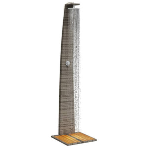 Gartendusche Grau Poly Rattan Akazienholz