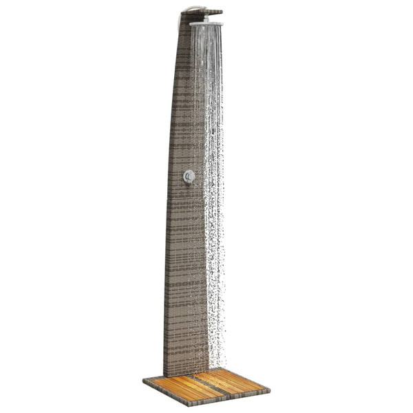 Gartendusche Grau Poly Rattan Akazienholz