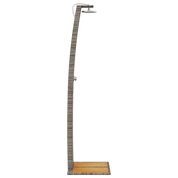 Gartendusche Grau Poly Rattan Akazienholz