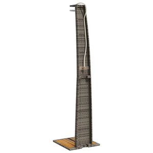 Gartendusche Grau Poly Rattan Akazienholz