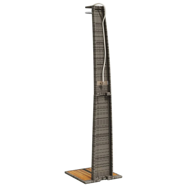 Gartendusche Grau Poly Rattan Akazienholz