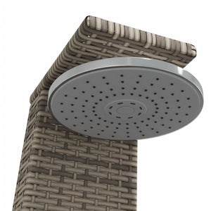 Gartendusche Grau Poly Rattan Akazienholz