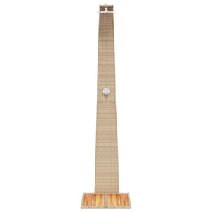 Beige Gartendusche mit Poly Rattan & Akazienholz