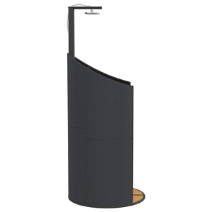 Schwarze Gartendusche aus Poly Rattan & Akazienholz