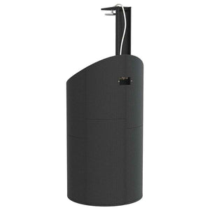 Schwarze Gartendusche aus Poly Rattan & Akazienholz