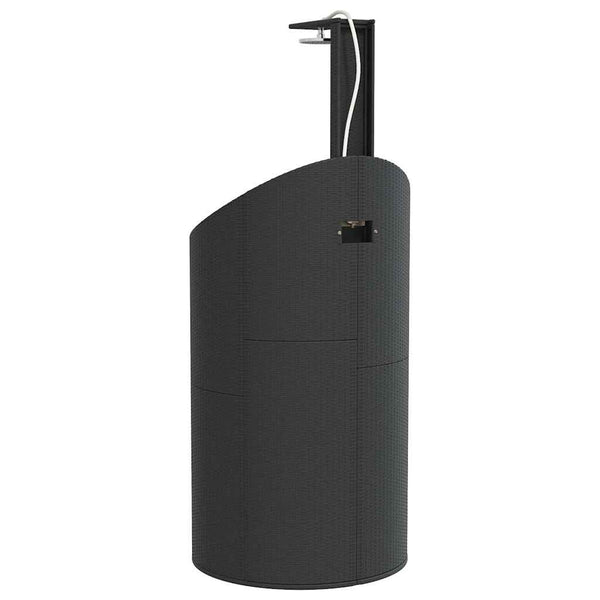 Schwarze Gartendusche aus Poly Rattan & Akazienholz
