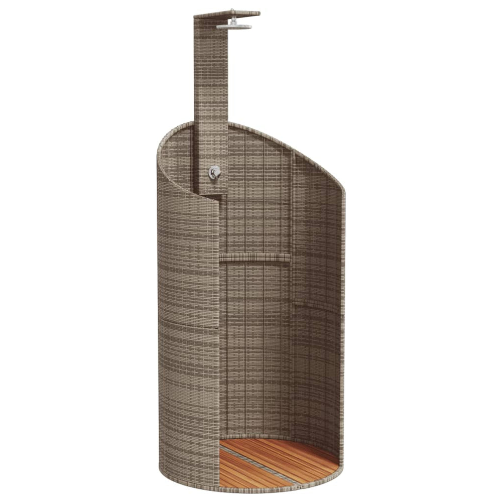 Gartendusche Grau Poly Rattan & Akazie 100x100cm