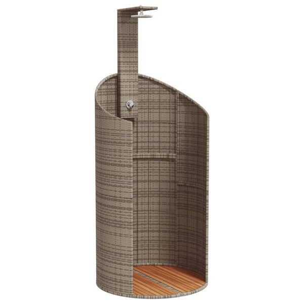 Gartendusche Grau Poly Rattan & Akazie 100x100cm