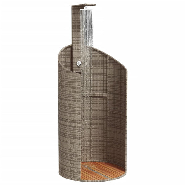 Gartendusche Grau Poly Rattan & Akazie 100x100cm