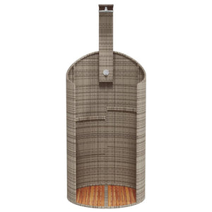 Gartendusche Grau Poly Rattan & Akazie 100x100cm