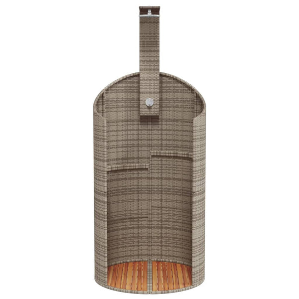 Gartendusche Grau Poly Rattan & Akazie 100x100cm