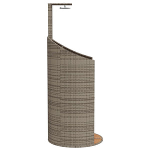 Gartendusche Grau Poly Rattan & Akazie 100x100cm