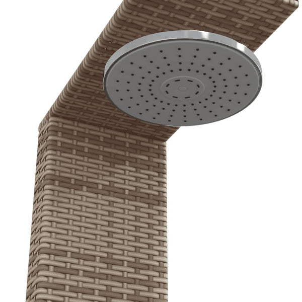 Gartendusche Grau Poly Rattan & Akazie 100x100cm