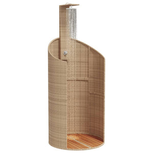 Gartendusche Beige Poly Rattan Akazienholz 100x100 cm
