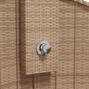 Gartendusche Beige Poly Rattan Akazienholz 100x100 cm