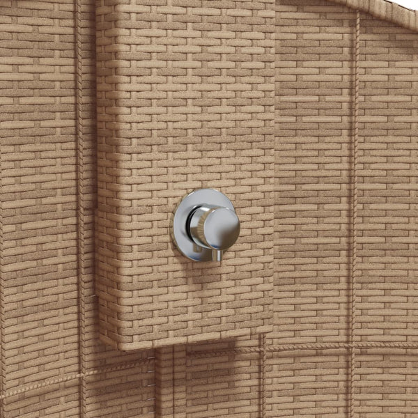 Gartendusche Beige Poly Rattan Akazienholz 100x100 cm