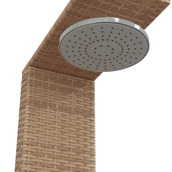 Gartendusche Beige Poly Rattan Akazienholz 100x100 cm