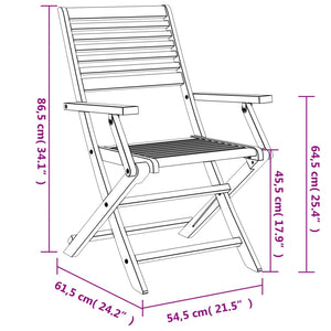 Klappbare Gartenstühle 2er Set Akazie