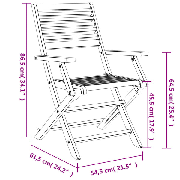 Klappbare Gartenstühle Akazie, 4er Set