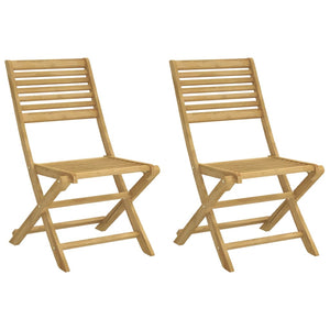 Klappbare Gartenstühle 2er Set Akazie Massivholz
