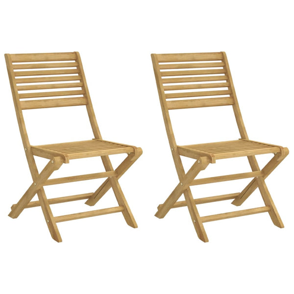 Klappbare Gartenstühle 2er Set Akazie Massivholz
