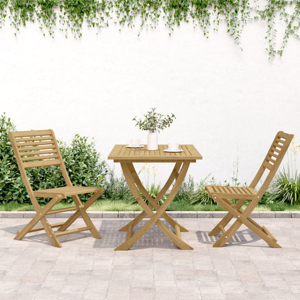 Klappbare Gartenstühle 2er Set Akazie Massivholz