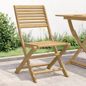 Klappbare Gartenstühle 2er Set Akazie Massivholz