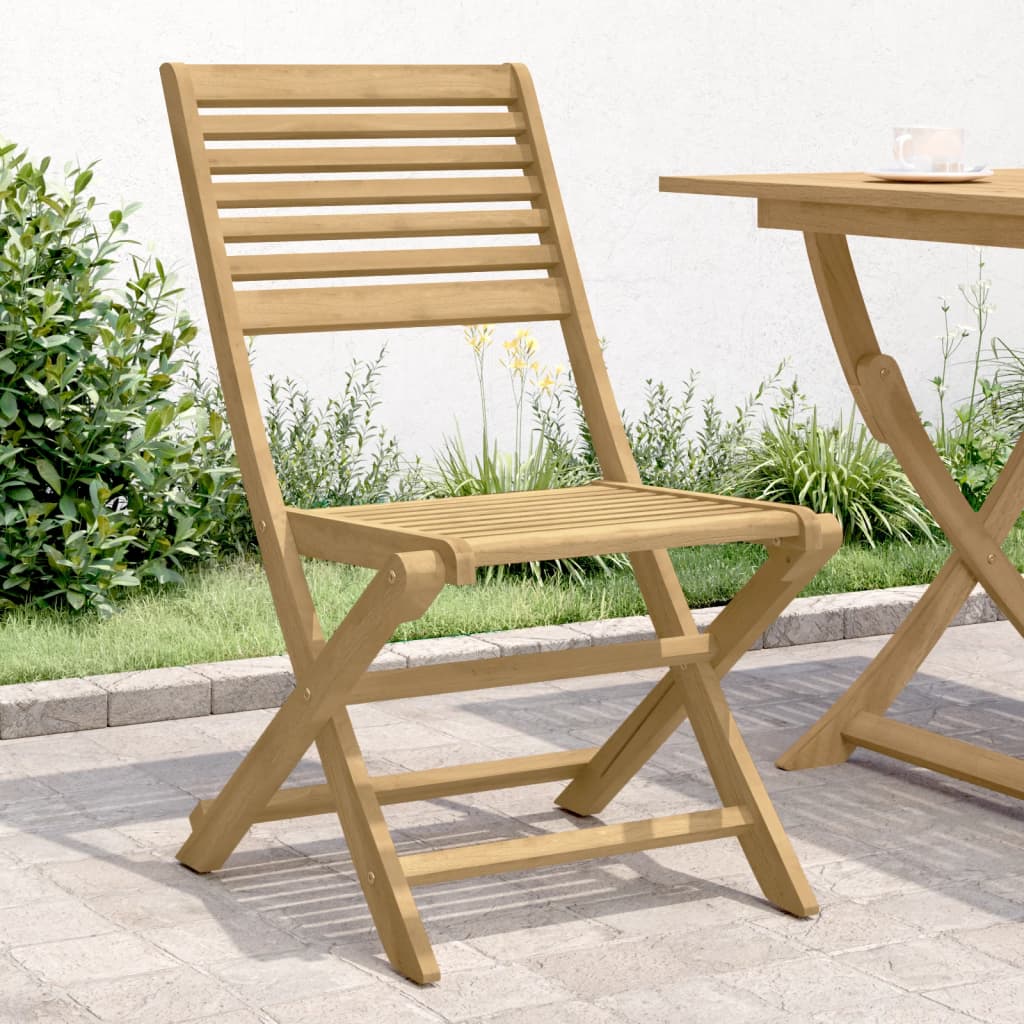 Klappbare Gartenstühle 2er Set Akazie Massivholz