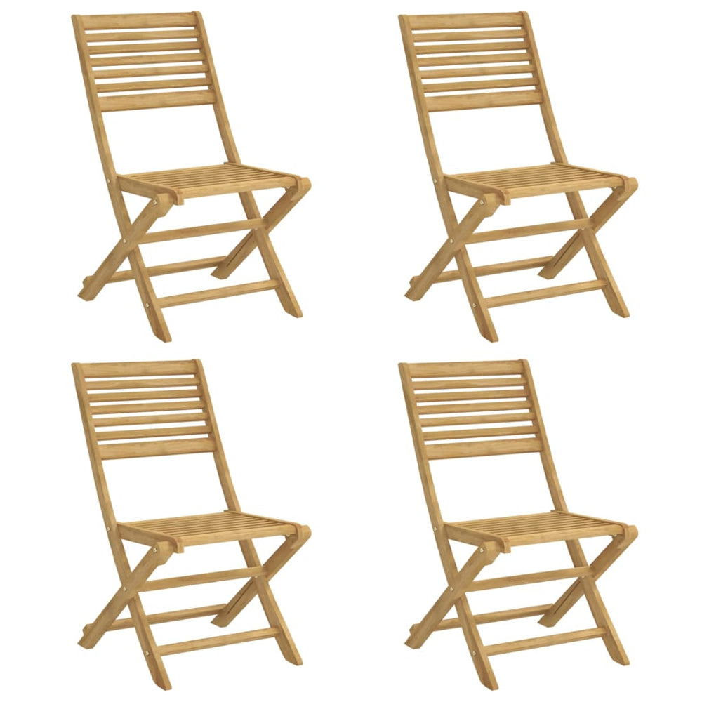 Klappbare Gartenstühle 4er Set Akazie Massivholz