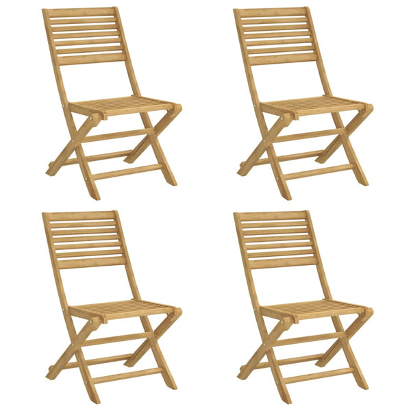 Klappbare Gartenstühle 4er Set Akazie Massivholz