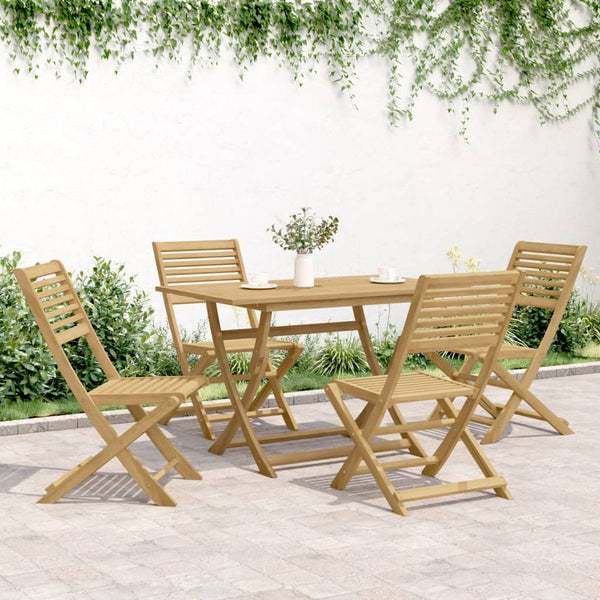 Klappbare Gartenstühle 4er Set Akazie Massivholz