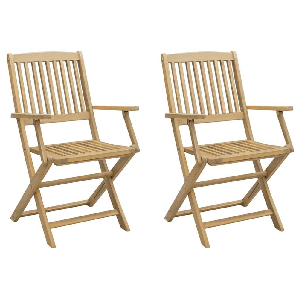 Klappbare Gartenstühle 2er Set Akazie
