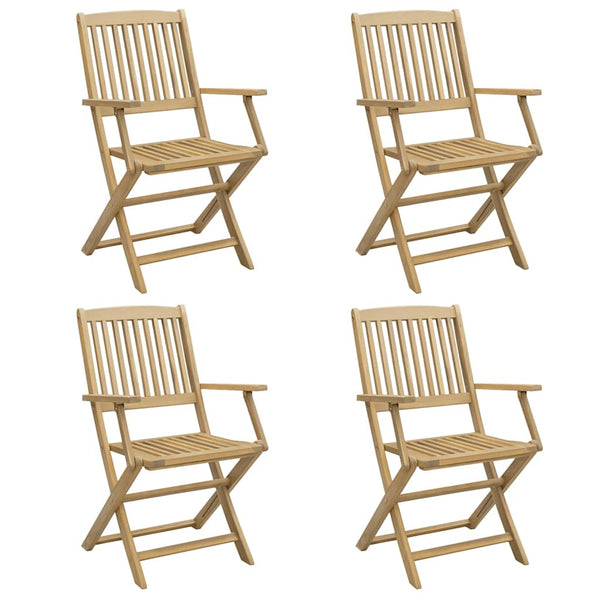 Klappbare Gartenstühle 4er Set Akazie Massivholz