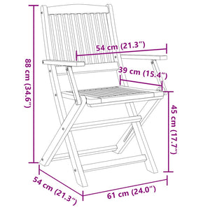 Klappbare Gartenstühle 4er Set Akazie Massivholz