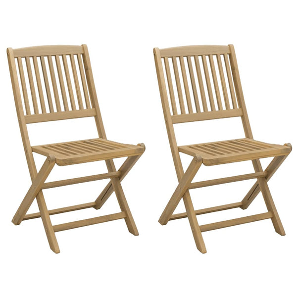 Klappbare Gartenstühle 2er Set Akazie