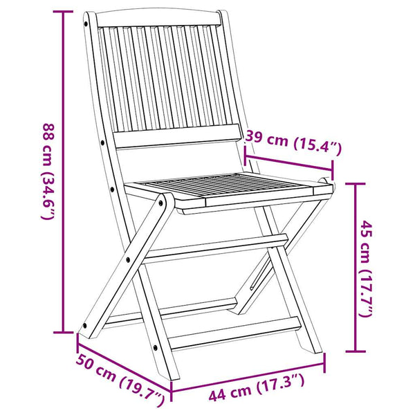 Klappbare Gartenstühle 2er Set Akazie