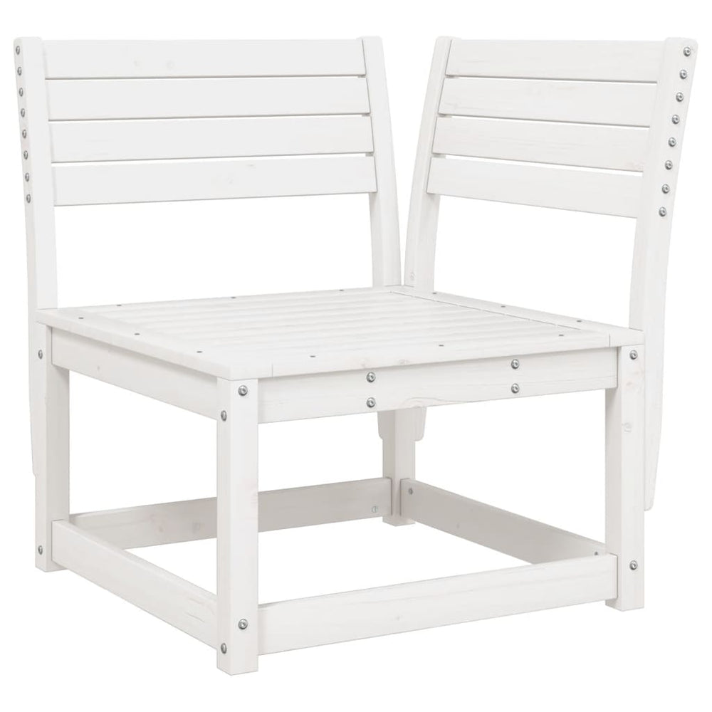Garten Ecksofa Weiß Kiefer Massivholz 73x73x78cm