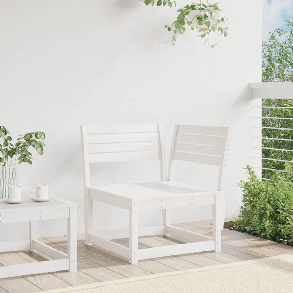 Garten Ecksofa Weiß Kiefer Massivholz 73x73x78cm