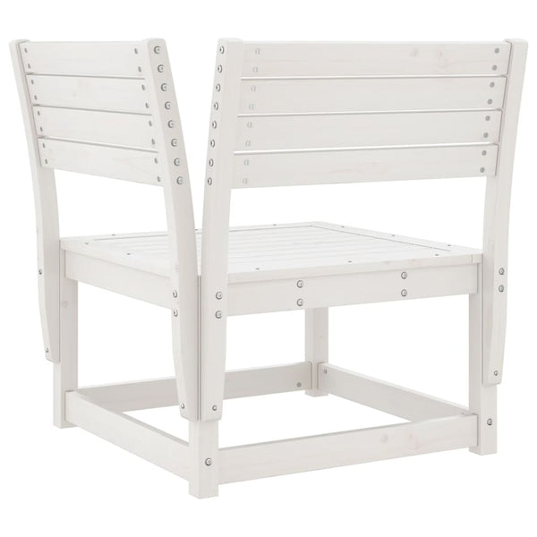 Garten Ecksofa Weiß Kiefer Massivholz 73x73x78cm