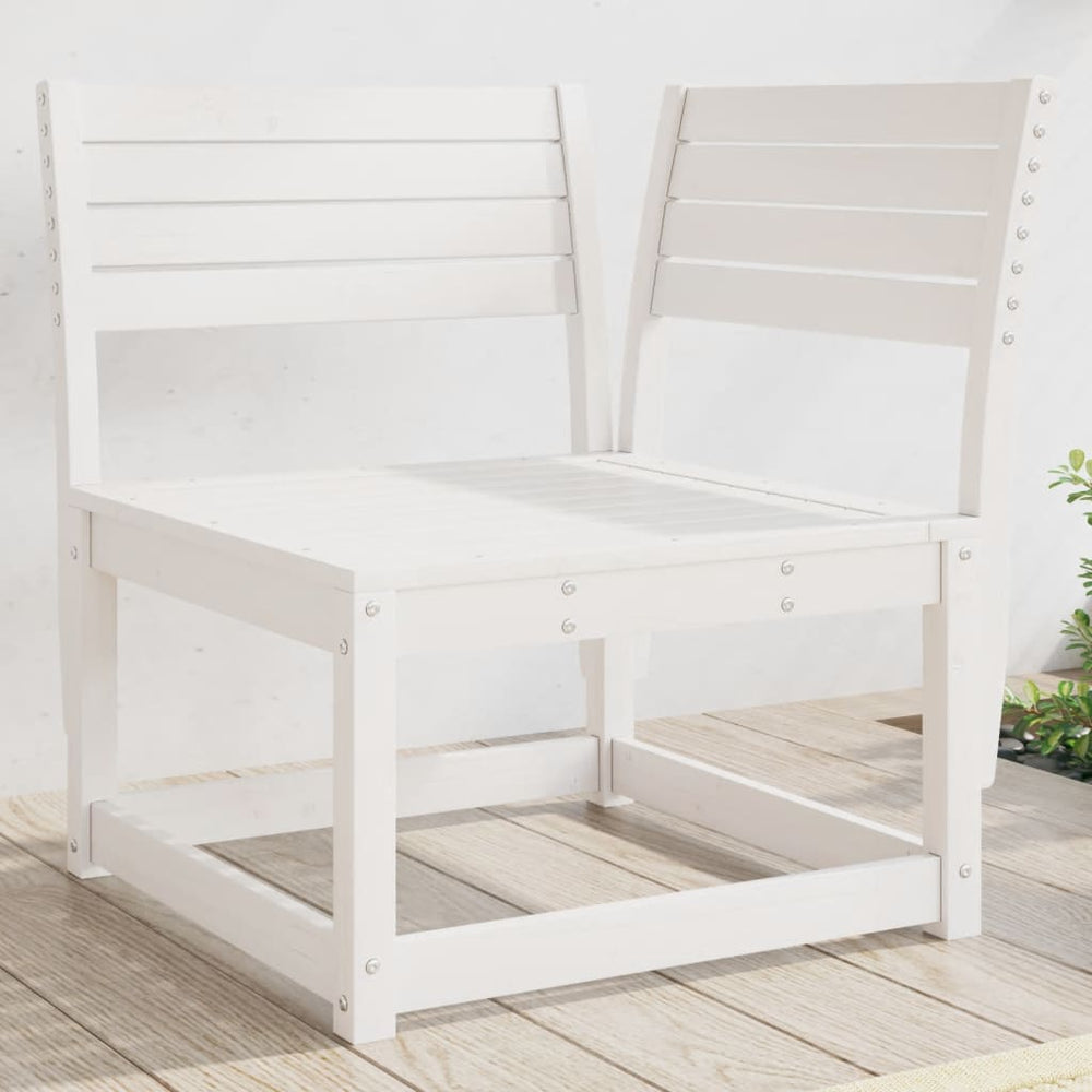 Garten Ecksofa Weiß Kiefer Massivholz 73x73x78cm
