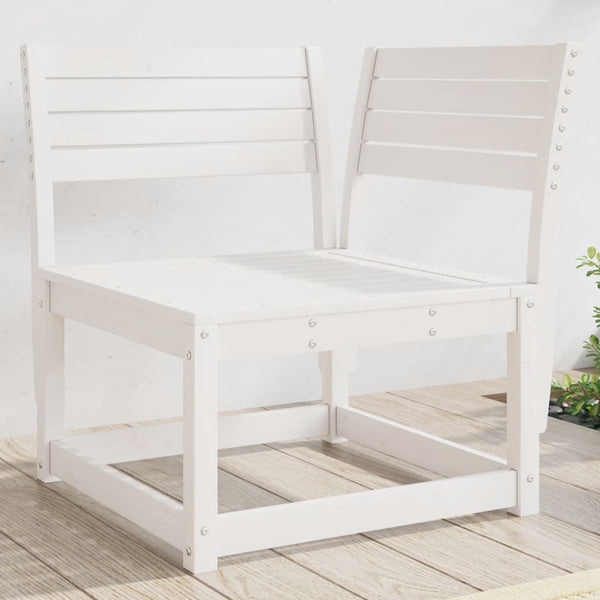Garten Ecksofa Weiß Kiefer Massivholz 73x73x78cm
