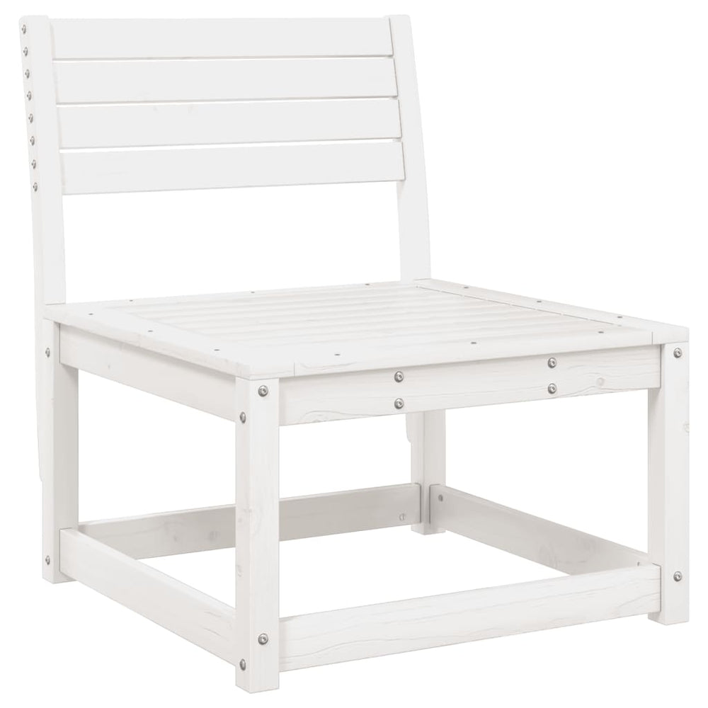 vidaXL Garden Sofa White Solid Pine Wood