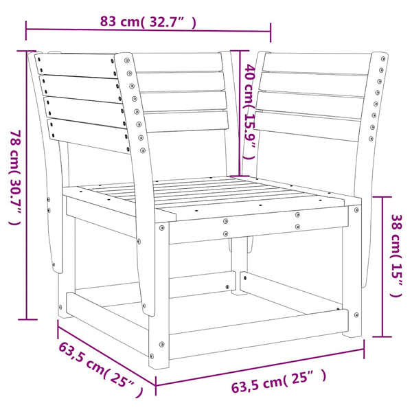vidaXL Chaise de jardin en pin massif