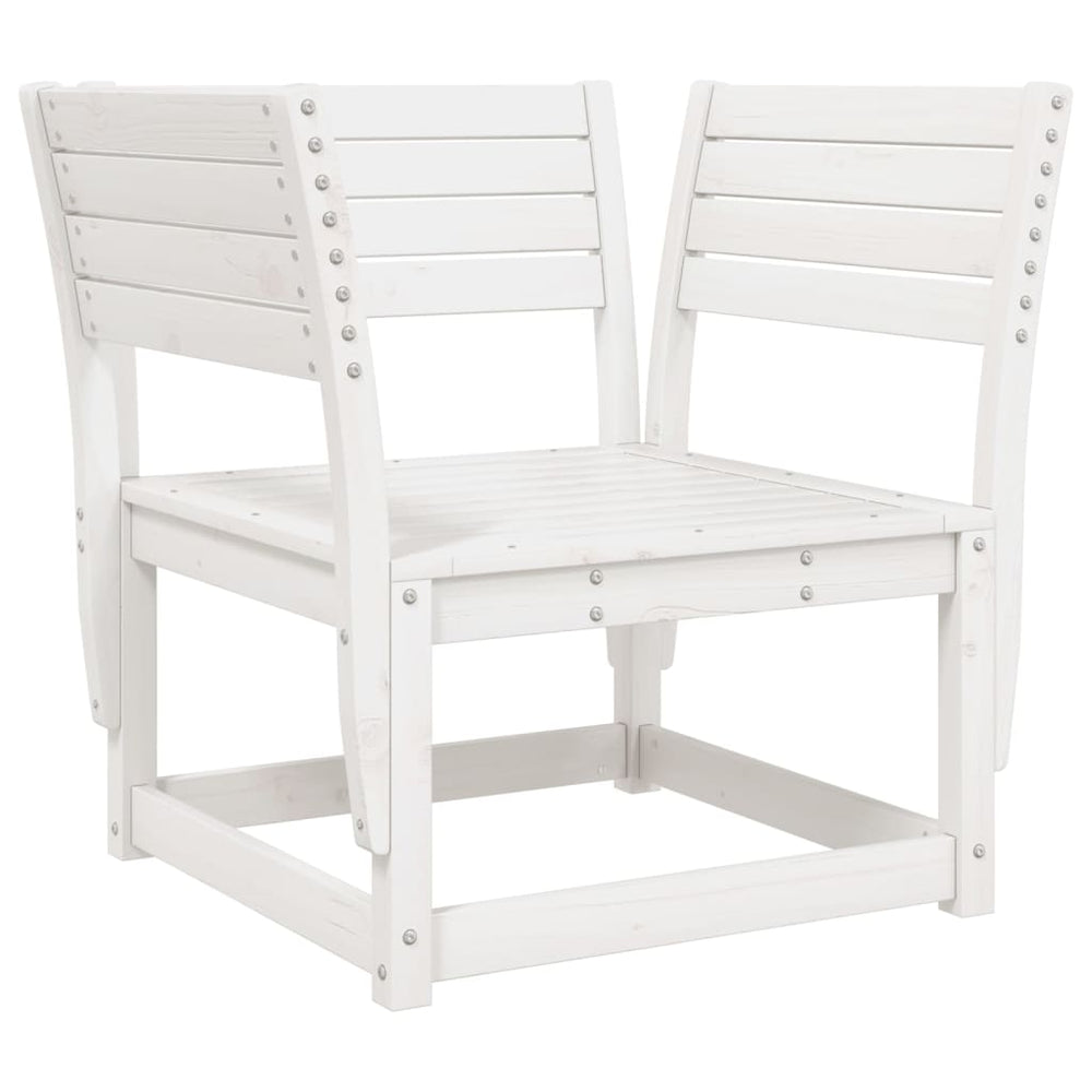 vidaXL Garden Chair White Solid Pine Wood
