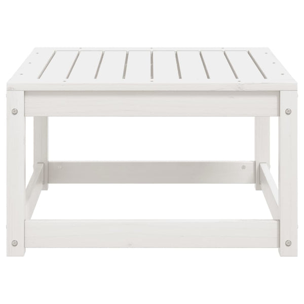 Gartenhocker Kiefer Massivholz Weiß
