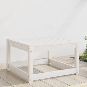 Gartenhocker Kiefer Massivholz Weiß